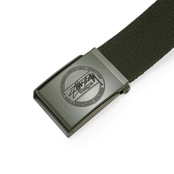Gesper Pria Stussy Design Buckle Webbed Belt