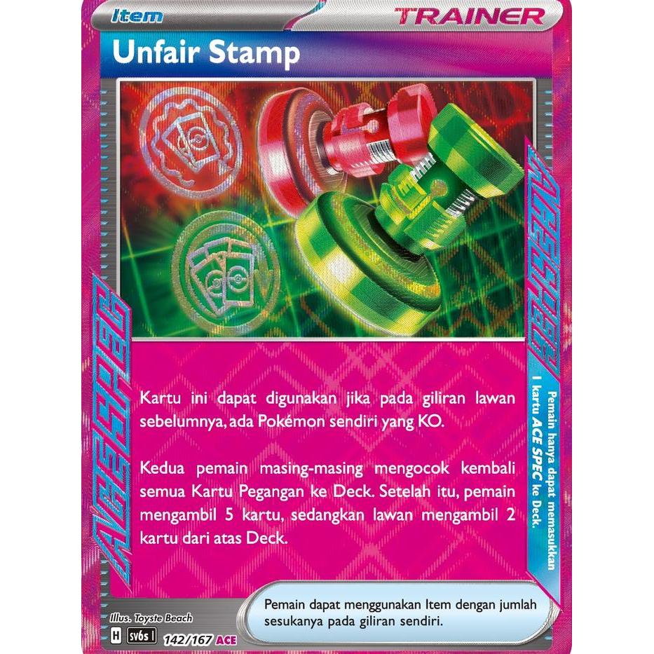 Unfair Stamp ACE sv6s 142/167 - Pokemon TCG Indonesia