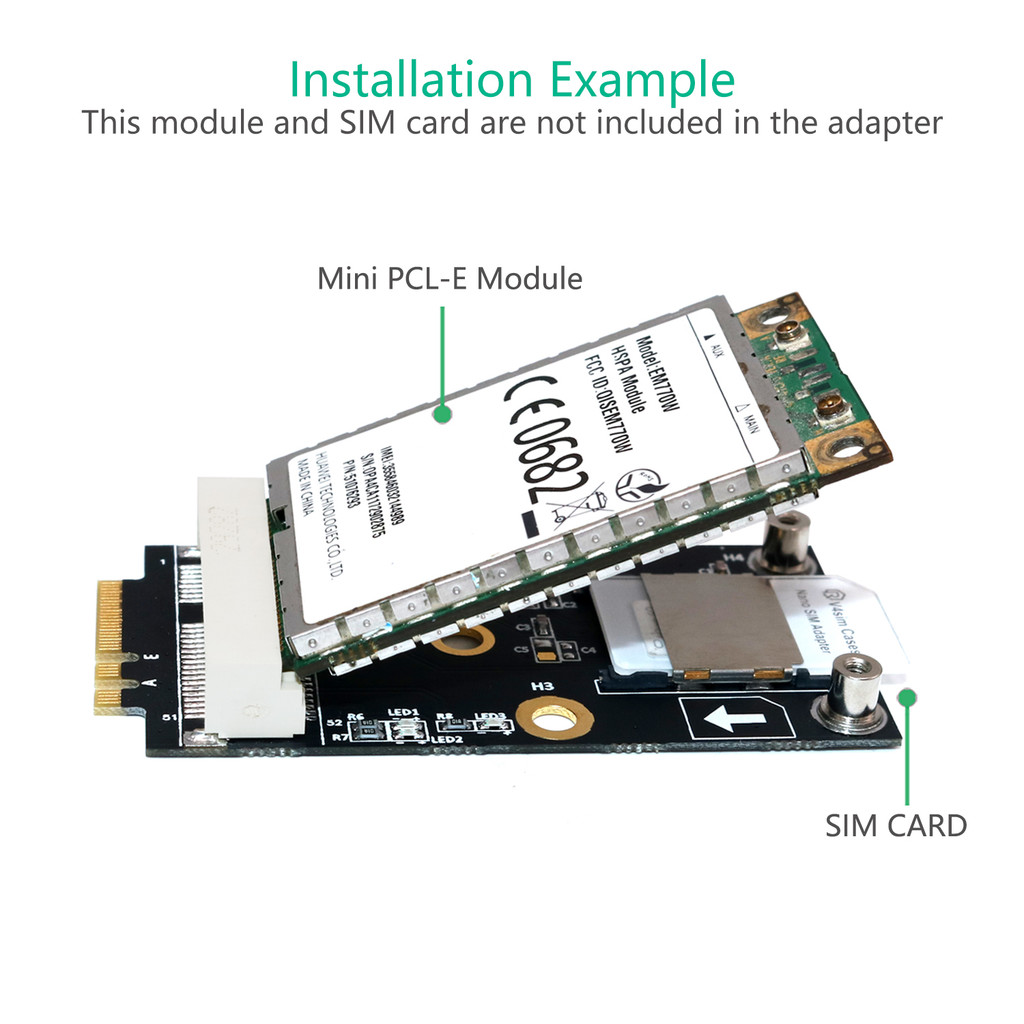 M.2 Wifi Adapter Mini PCIE Wireless Network Card to M2 NGFF Key A+E Wifi Card Raiser with SIM Card