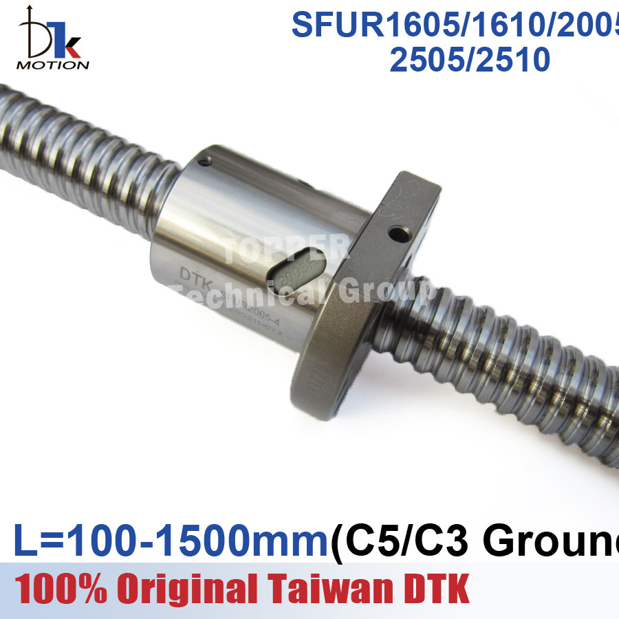 DTK Motion Taiwan SFU Ball Screw CNC Parts 300mm/400mm/600mm SFU1605 SFU1610 SFU2005 SFU2505 SFU2510