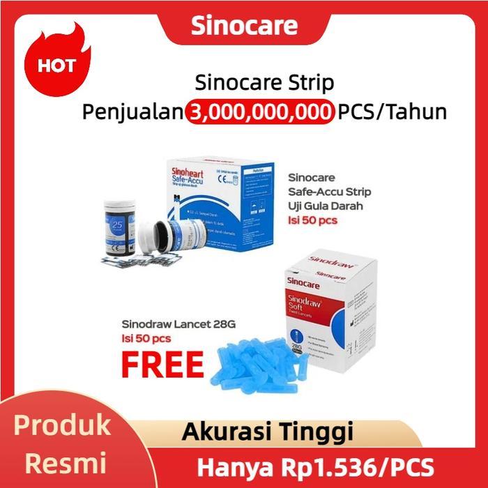 PROMOFREE JARUM SINOCARE/SINOHEART SAFE ACCU STRIP UJI GULA DARAH (50 STRIP)