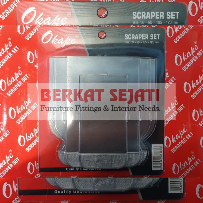 OKAPE Kape Scraper Set Skrap STAINLESS STEEL Perata Lem Dempul Kompon .