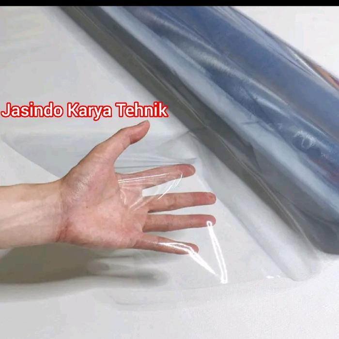 Taplak meja bening meteran / mika plastik fleksibel / taplak plastik bening fleksibel meteran.