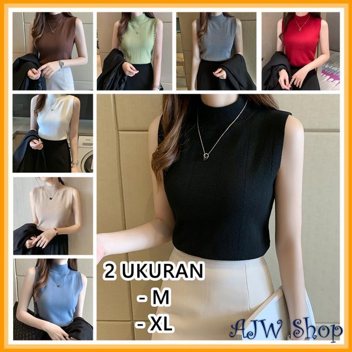 AJW [RM] Atasan Rajut Premium Inner Turtleneck Wanita Atasan Wanita Rompi Dalaman Baju Jilbab Rajut