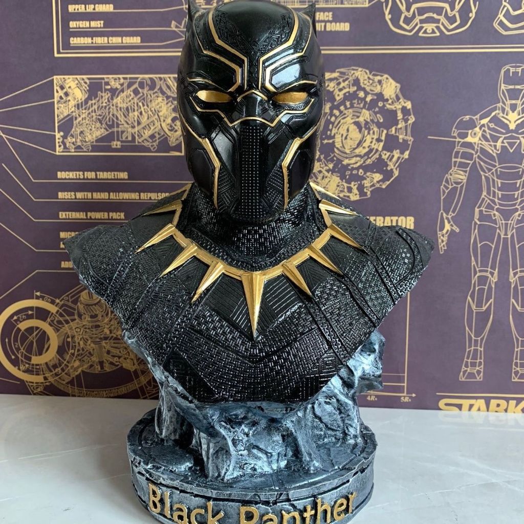 Iron Man Panther Bust Anime Figure Statue marvel Avengers Large Figure Living Room Ornament Resin