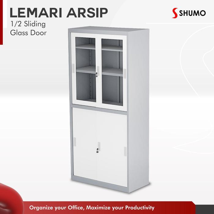 Lemari Arsip Besi 2 Pintu Sliding Pintu KacaKantorSleding Geser File
