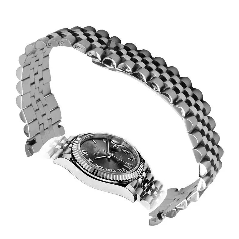 20mm Curved End President Watch Band For Seiko NH35 Datejust 904L Stainless Steel Watch Strap For