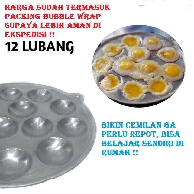 SK - 1 PC [CT-12L] ORI 100% Cetakan Telur Puyuh Kue Cubit 12 LUBANG Telor Maklor Takoyaki PALING