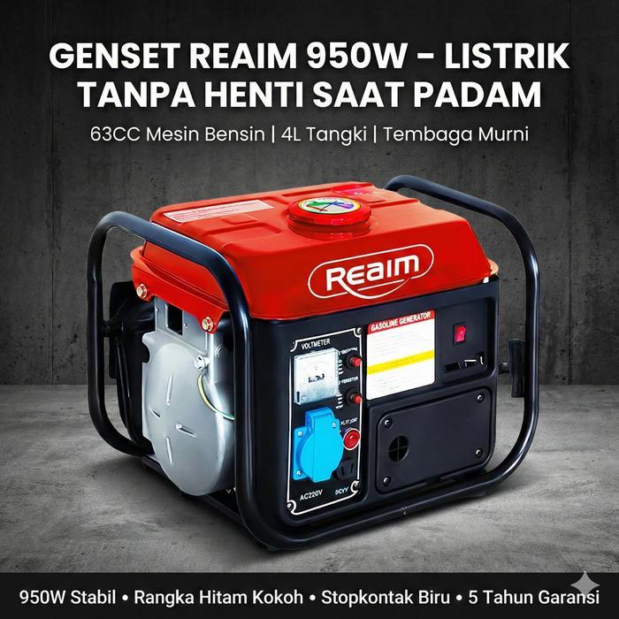 "New" REAIM Genset Bensin 650 Watt Generator Bensin Portable Mesin Genset Mini Untuk Rumah Tangga
