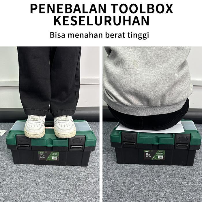 Isku Tool Box Besar Plastik 19/17/14 Inch Bahan Pp Tools Box Kotak Peralatan /Tool Box 2