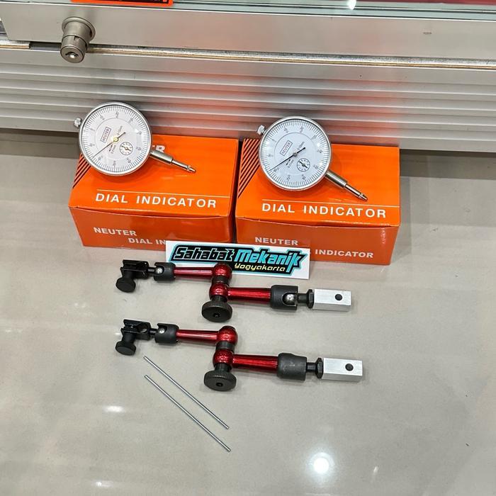 Paket Dial Indikator Dial Set Dudukan Universal Robot Tanpa Busur Derajat
