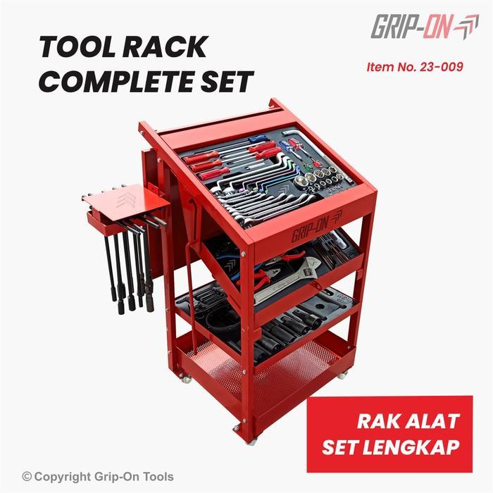 Grip-On Tool Rack Complete Set Rak Alat Bengkel Lengkap + Isi Alat Perbengkelan Dasar Komplit 23-009