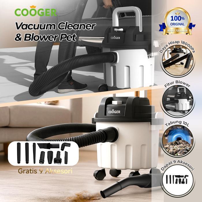 COOGER Vacuum Cleaner Dan Blower 18000Pa Multifungsi Penyedot Debu 10L Penghisap Debu Kasur Lantai