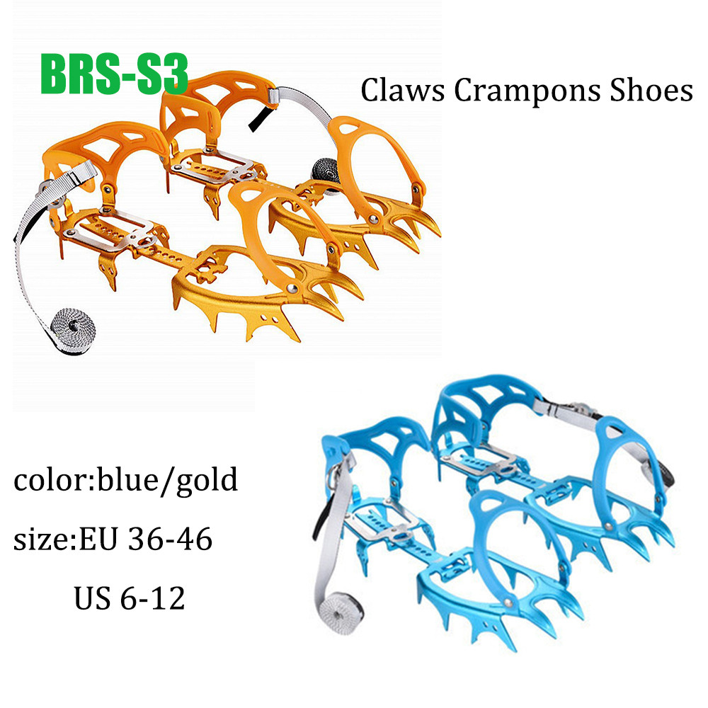 BRS 14 Teeth Claws Crampons Shoes Ice Crampons Snow Non slip Cover Ice Gripper Manganese Steel