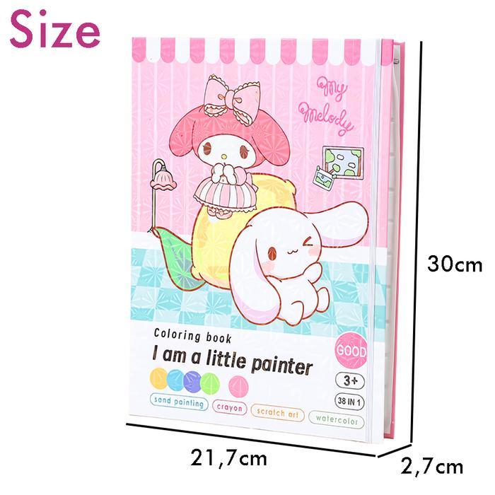 Buku Mewarnai Set Lengkap Buku Gambar 1 Set Pensil Warna Glitter Cat Air Perlengkapan Seni TZ-0412