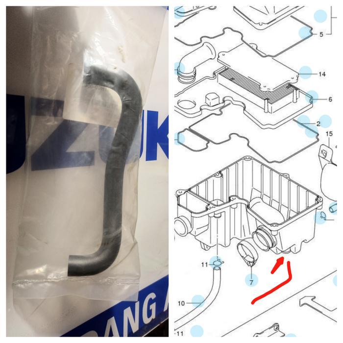 Selang Hawa Pairs Box Filter Udara Suzuki Skydrive125 Sgp