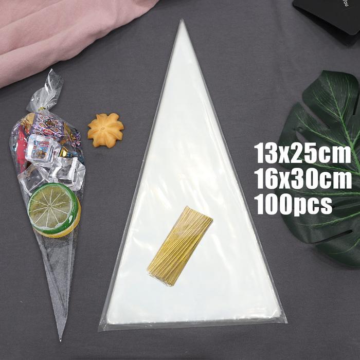 100pcs Piping Bag Kecil Plastik Segitiga - Kantong Icing untuk Buttercream & Decorasi Kue COD