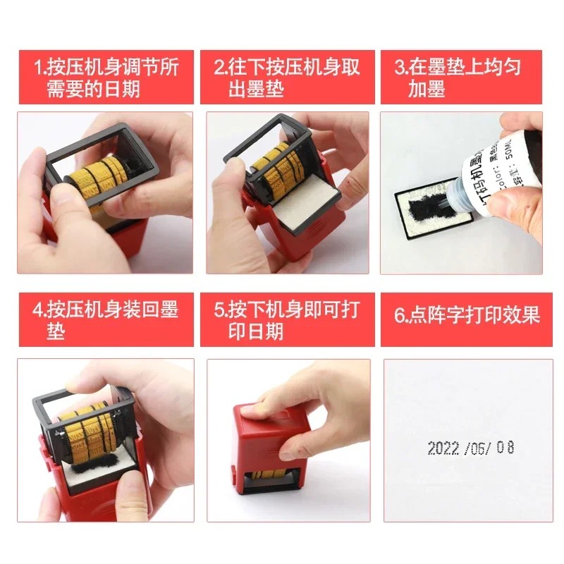 Handheld Portable Date Stamp Printer Quick-Drying Ink Date Printing Coding Machine for Food Plastic