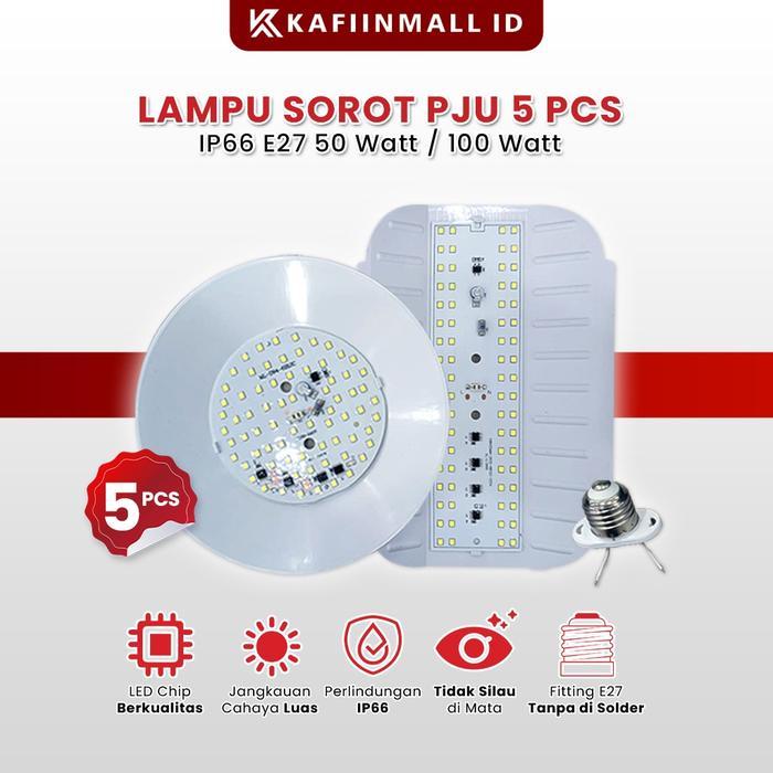 Kafiinmall 5Pcs Lampu PJU 50watt atau 100 watt 5PCS E27/Lampu Sorot Outdoor Indoor Fitting E27 Mudah