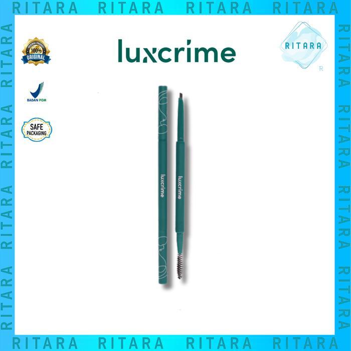 Luxcrime Slim Triangle Precision Brow Pencil DARK BROWN BROWN ASH Pensil Alis Automatic dengan ujung