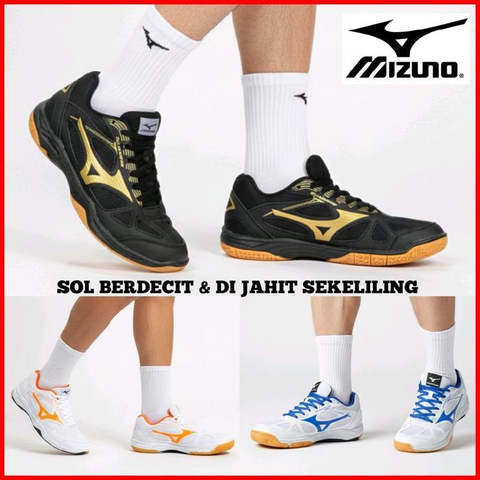 SEPATU OLAHRAGA BULUTANGKIS SOL DI JAHIT SEKELILING / SEPATU BADMINTON VOLI LARI MIZUNO SOL BERDECIT