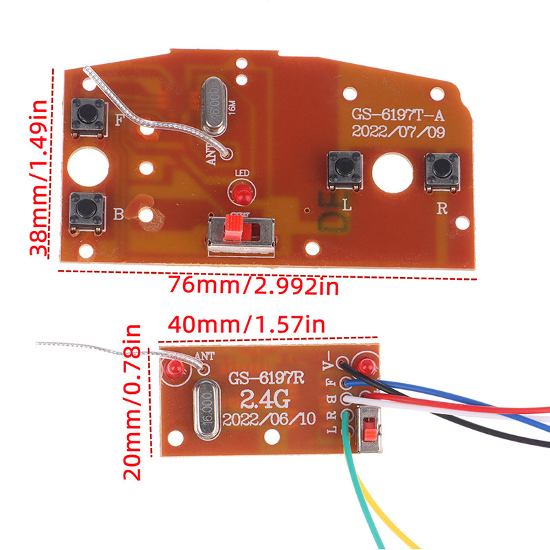1Set 2.4G 4CH RC Car Remote Control Circuit PCB Transmitter And Receiver Board Part With Antenna