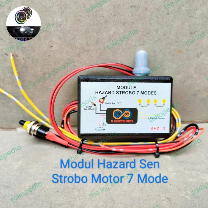 Terhemat Modul Flasher Konvoi Hazard 7Mode Strobo Otomatis Sein Motor Universal Terlaris