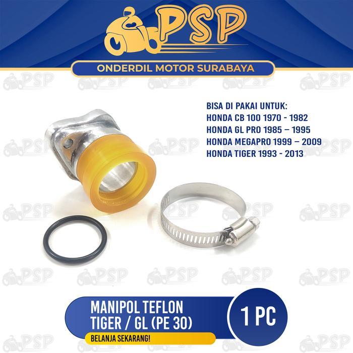 Manipol Teflon Tiger PE 30 - Manifold Teplon Intake Karbu PE 30 PNP Honda CB GL Megapro Tiger Revo