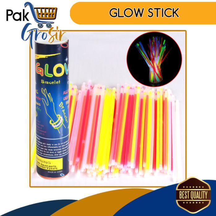 Pg Glowing Stick 1 Box Isi 100 Light Stik Glow Gelang Fosfor Konser Party Lampu Lidi Lidi Menyala