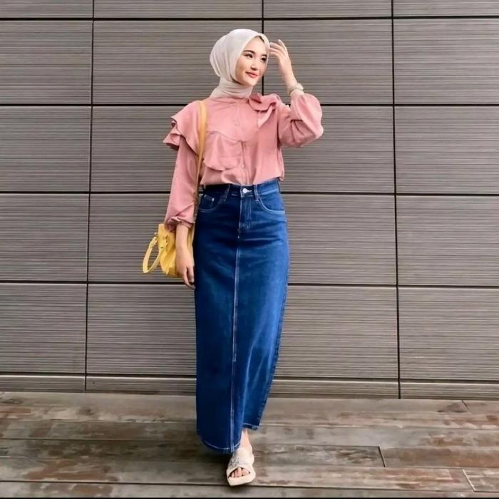 Best Seller Rok Jeans Span//Rok Jeans Teana Melar//Rok Highwaist Jeans Korean Style,Rok Jeans Belah