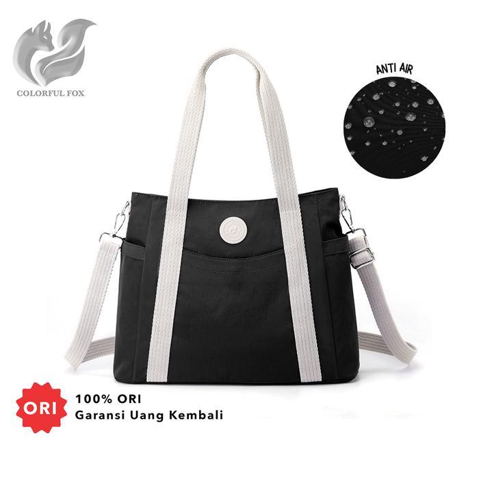 Sale Tas Bahu Wanita Totebag Kuliah Anti Air Colorful Fox 6268