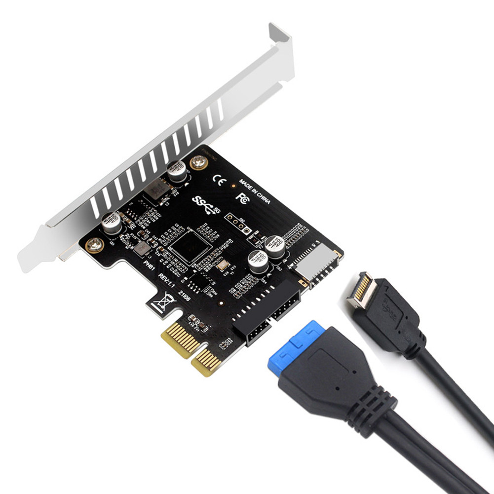 Computer PCI-E To USB 3.0 PCIE Expansion Controller Card 19PIN PCI-E 1 To USB 3.0 Hub Splitter