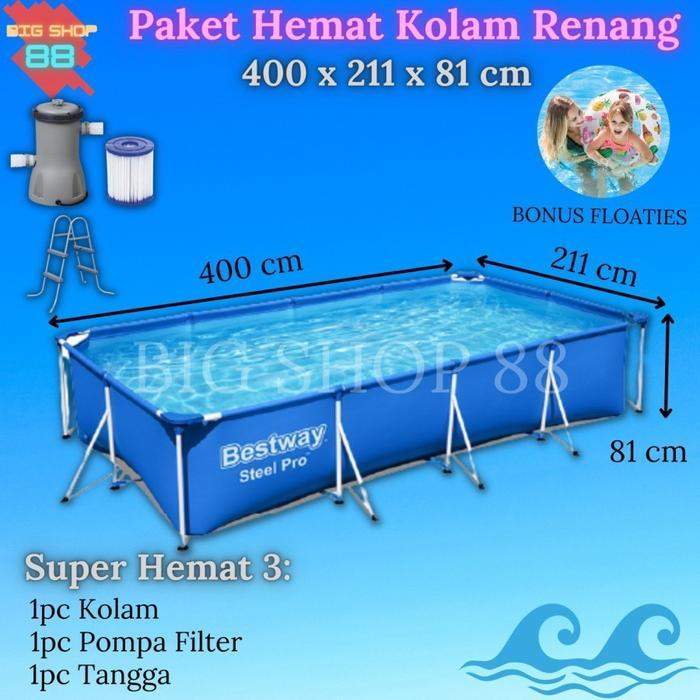 KOLAM RENANG BESTWAY PORTABLE FRAME KOLAM RENANG ANAK JUMBO 4M 4METER