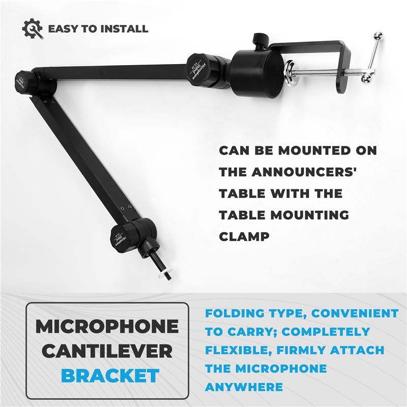 ABDE-Microphone Boom Stand Adjustable Suspension Boom Stand For Studio And Live Performances