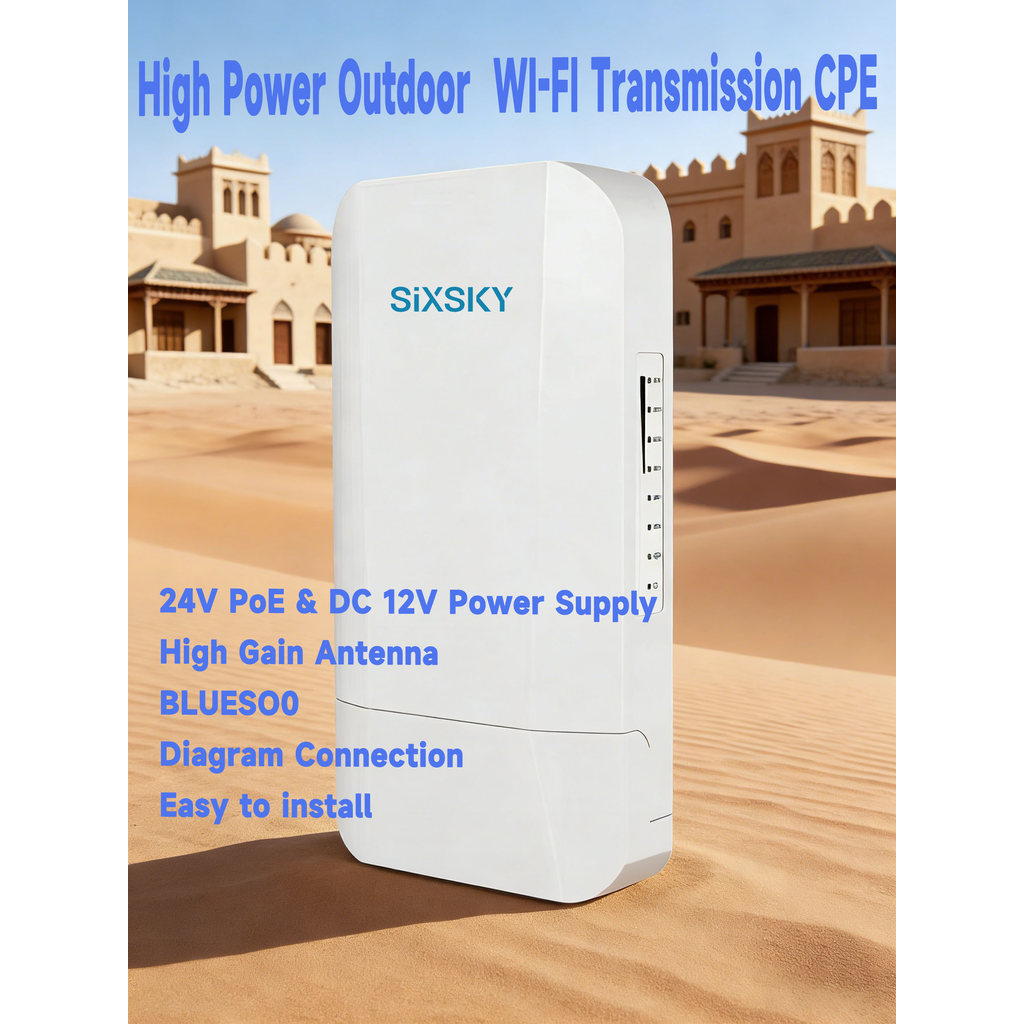 Outdoor WiFi Bridge 300Mbps 2.4GHz CPE Router 1KM Signal Extender AP Access Point with 24V POE