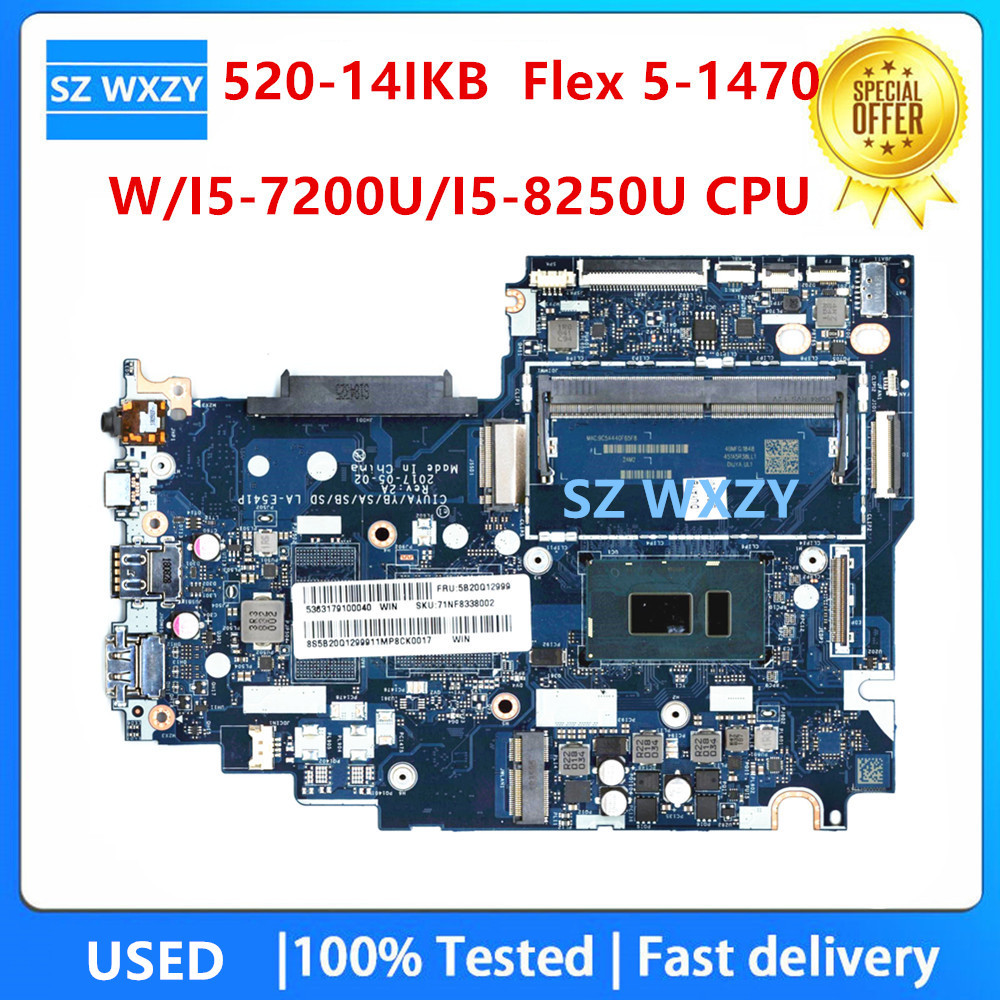 For Lenovo Yoga 520-14IKB Flex 5-1470 Laptop Motherboard With I5-7200U I5-8250U 5B20N67526
