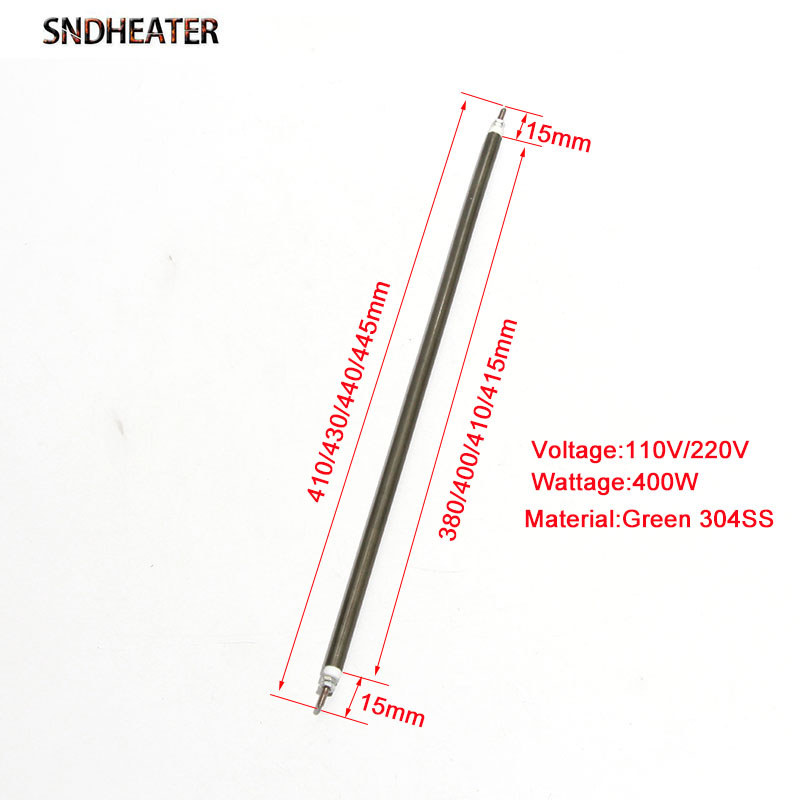 SNDHEATER 110V/220V Oven Heating Element 6.6mm*410/430/440/445mm Green 304SS Hot Air Heating