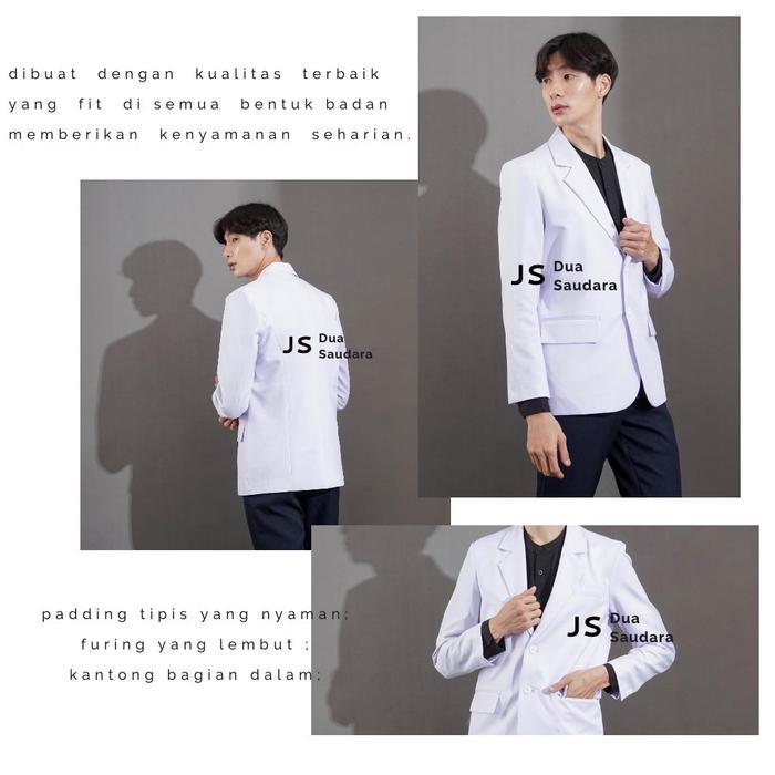 jas dokter pria / sneli pria/ snelly pria / jas putih LENGAN PANJANG merk DUA SAUDARA/ jas dokter