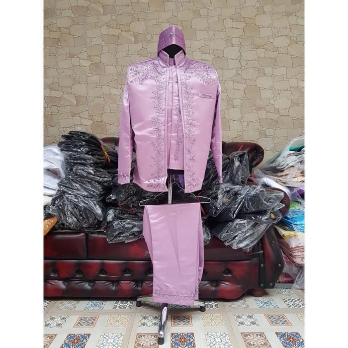 DISKON basofi pengantin ungu beskap sunda lilac baju pengantin pria asunda warna ungu READY STOCK