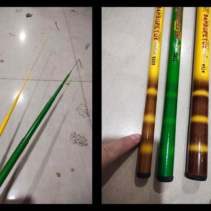 Joran Pancing Tegeg Elito Bamboo Petuk Ruas Pendek 38 Cm Saat Tertutup