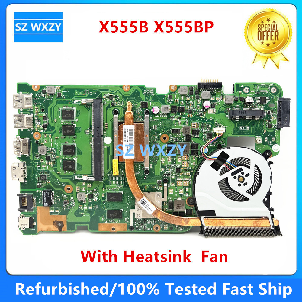For ASUS X555B X555BP Laptop Motherboard X555QG REV 2.0 With E2-9010 CPU 4GB RAM R5 M240 2G GPU PN