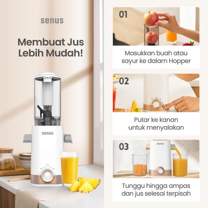 Senus Slow Juicer Pengekstrak Buah Tanpa Ampas Pasti Ori