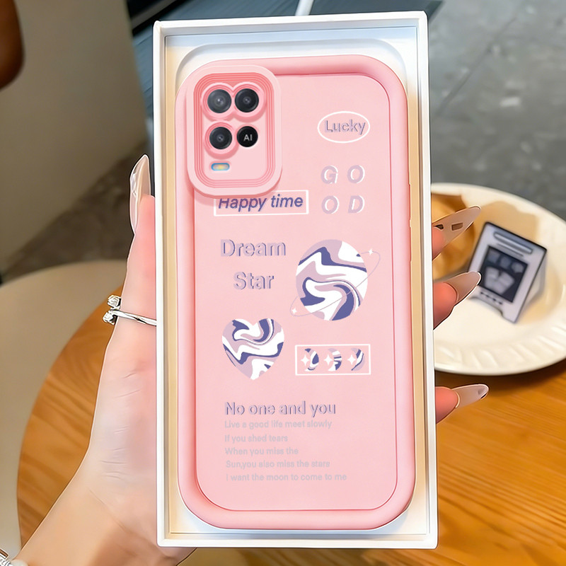 Casing Hp untuk OPPO A54 Case Purple Planet Kasing silikon Cesing murah Kesing Softcase