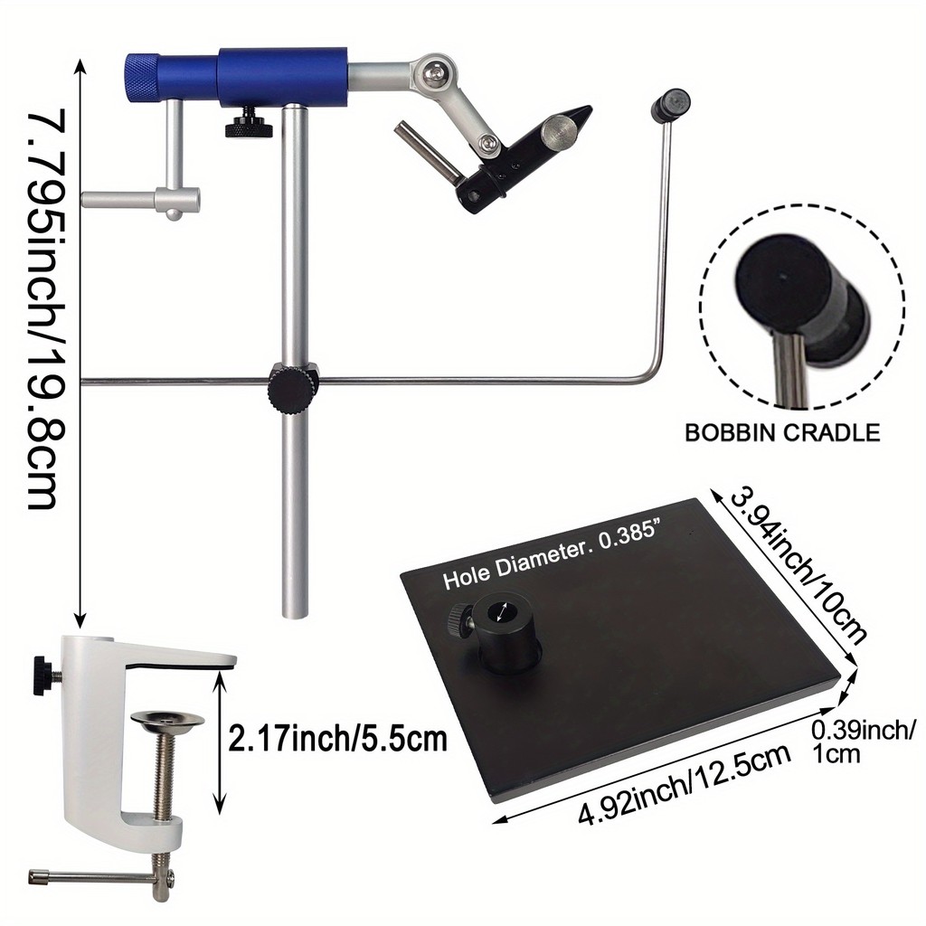 360 Rotatable Fly Tying Vise with Sturdy Base Premium Aluminum Adjustable Precision Tool Vise for