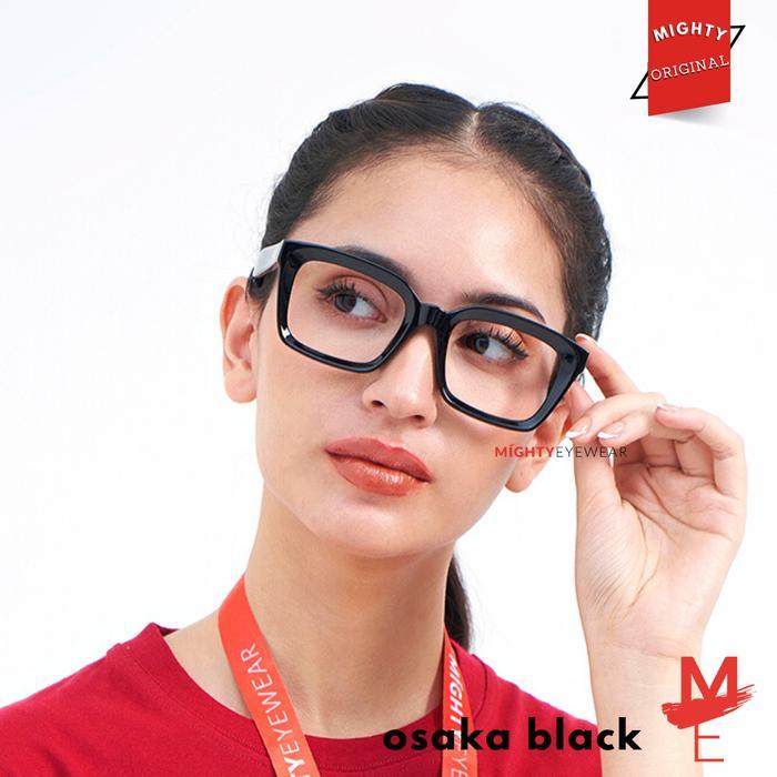 MIGHTY Kacamata PhotoChromic AntiRadiasi Kotak Wanita MONNA BLACK