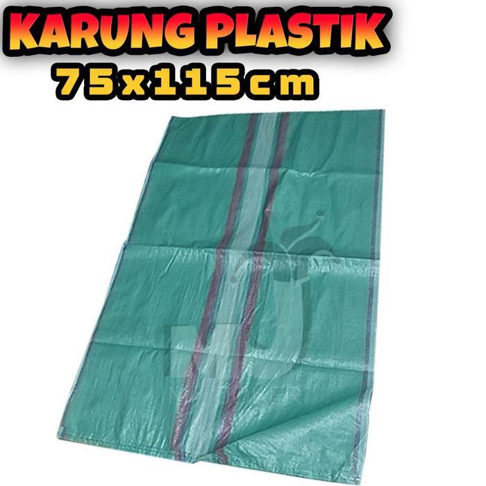 Karung Plastik Baru Warna Hijau 100 Kg Tebal 75X115 Cm ( Harga Buat 25 Lembar)
