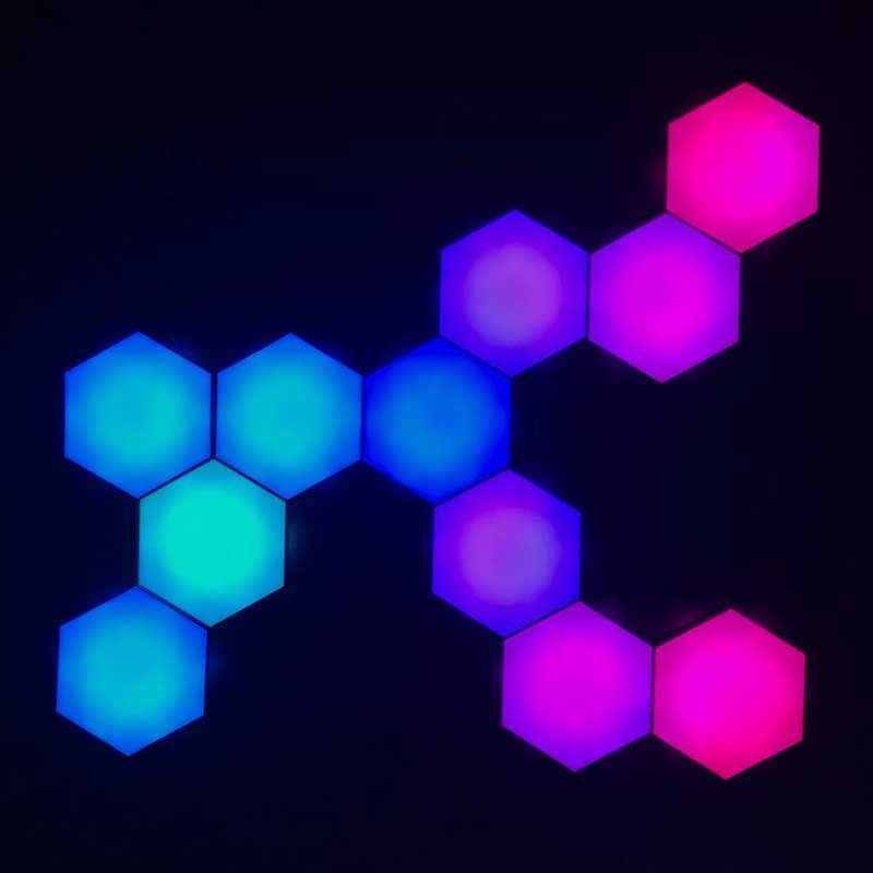 object object led Hexagonal Wall Light Modular Lights Creative Geometry Assembly stitch rgb nanoleaf