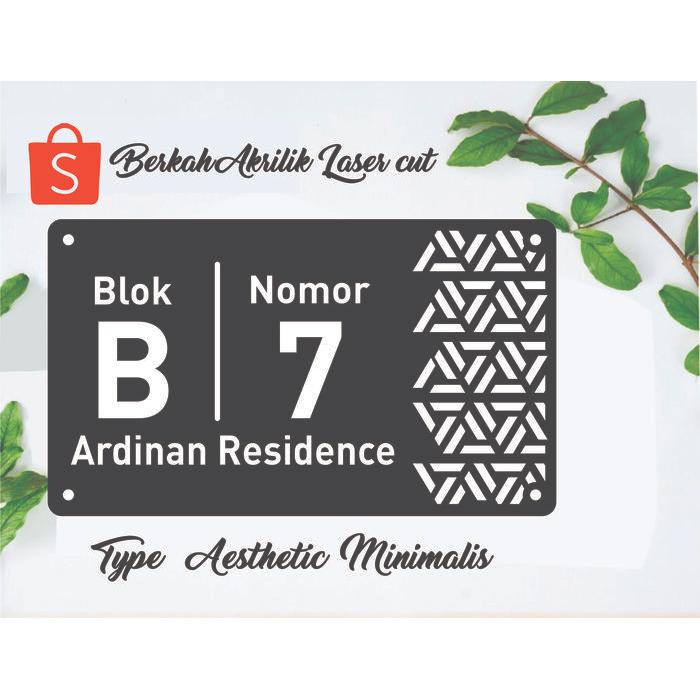 Papan NOMOR RUMAH No rumah acrylic akrilik type aesthetic minimalis