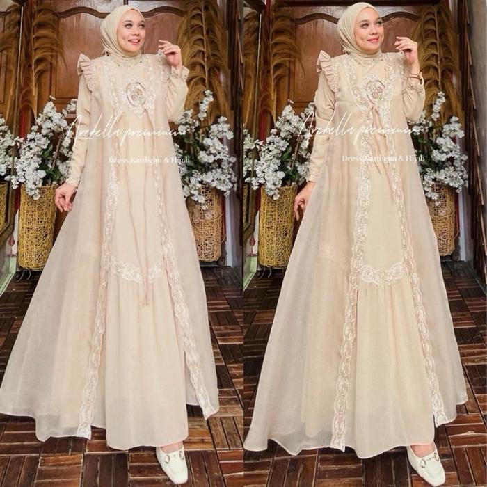 ISABELLA GAMIS PESTA Set Hijab Dress Lebaran Kondangan Mewah