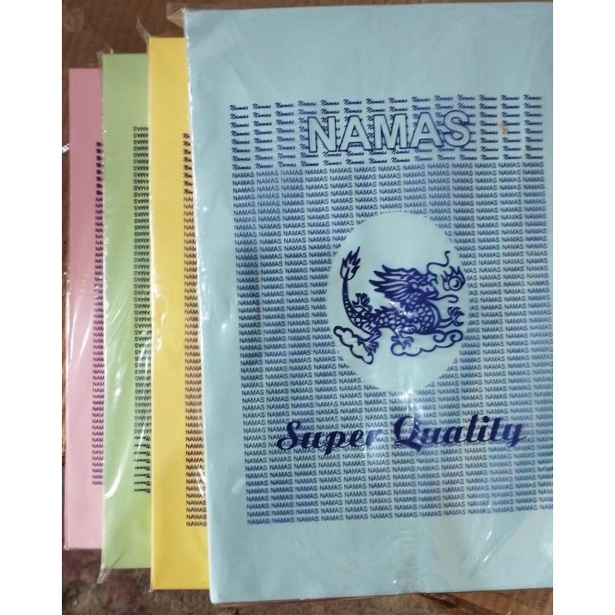 kertas Namas Folio 60 gsm warna warni (1 pak)